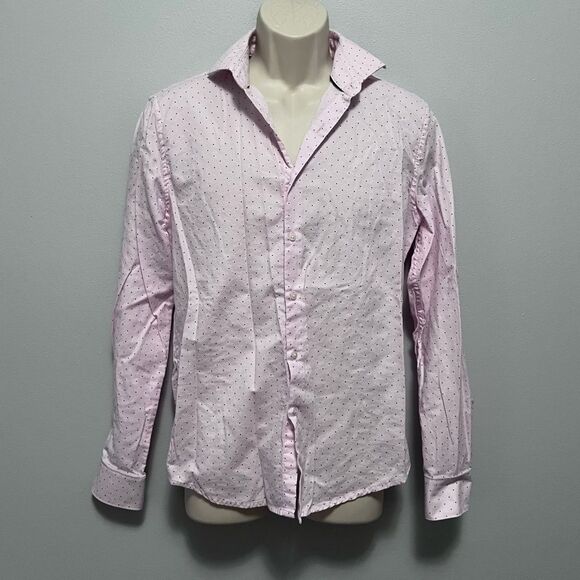 Denim & Flower Other - Denim & Flower Ricky Singh Pink Button-Down Shirt W/Dots Size M